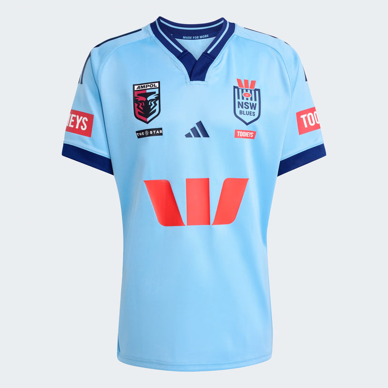 NSW Blues Mens Replica Home Jersey State of Origin NRL Rugby League by adidas - new