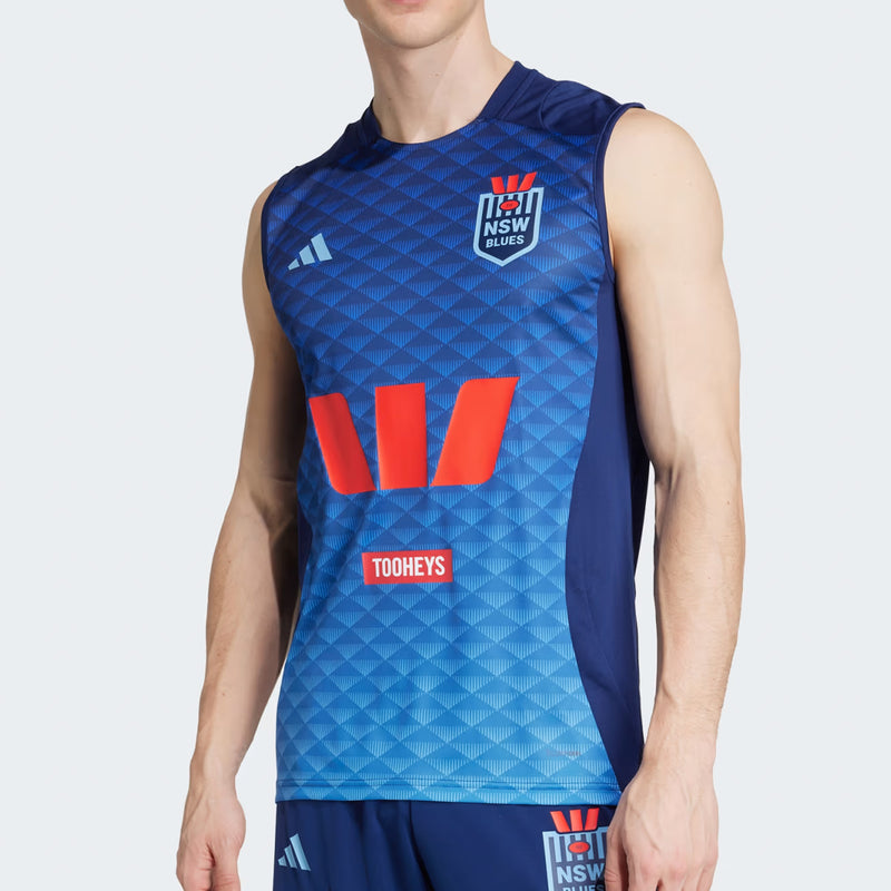 NSW Blues Mens Training Singlet State of Origin NRL Rugby League by adidas - new