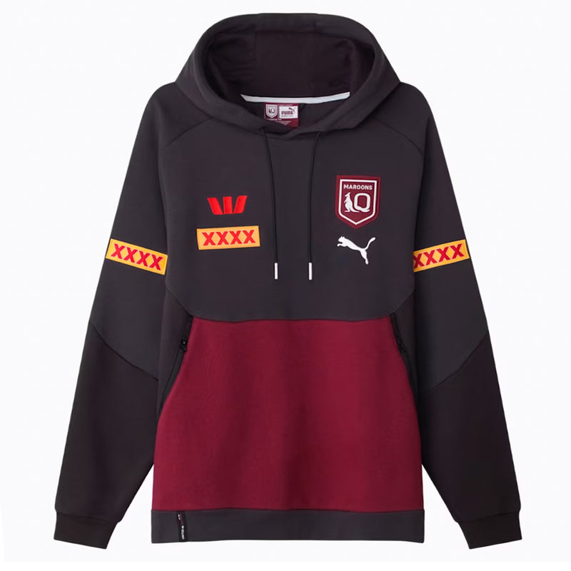 Queensland Maroons 2025 Mens Team Hoodie State of Origin NRL Rugby League by Puma - new