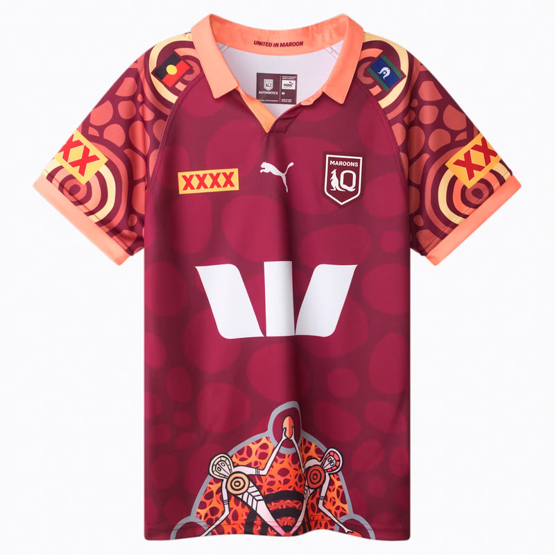 QLD Maroons 2024 Men's State of Origin Indigenous Replica Jersey NRL Rugby League by Puma