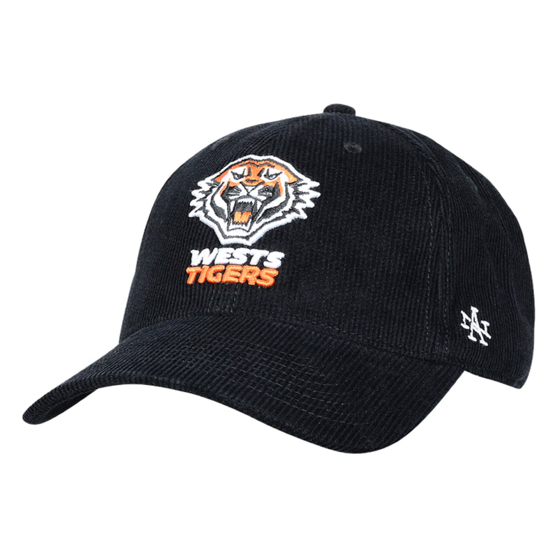 Wests Tigers NRL Team Colour Corduroy Curved Strapback Cap Rugby League by American Needle