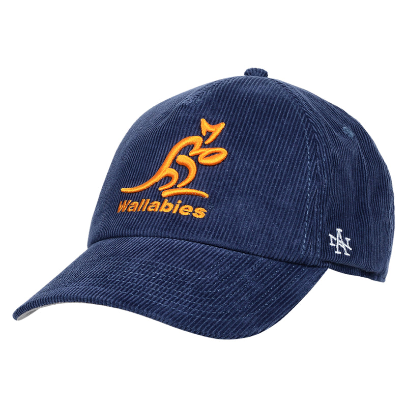 Wallabies Official corduroy Cap Navy Adjustable Rugby Union by American needles