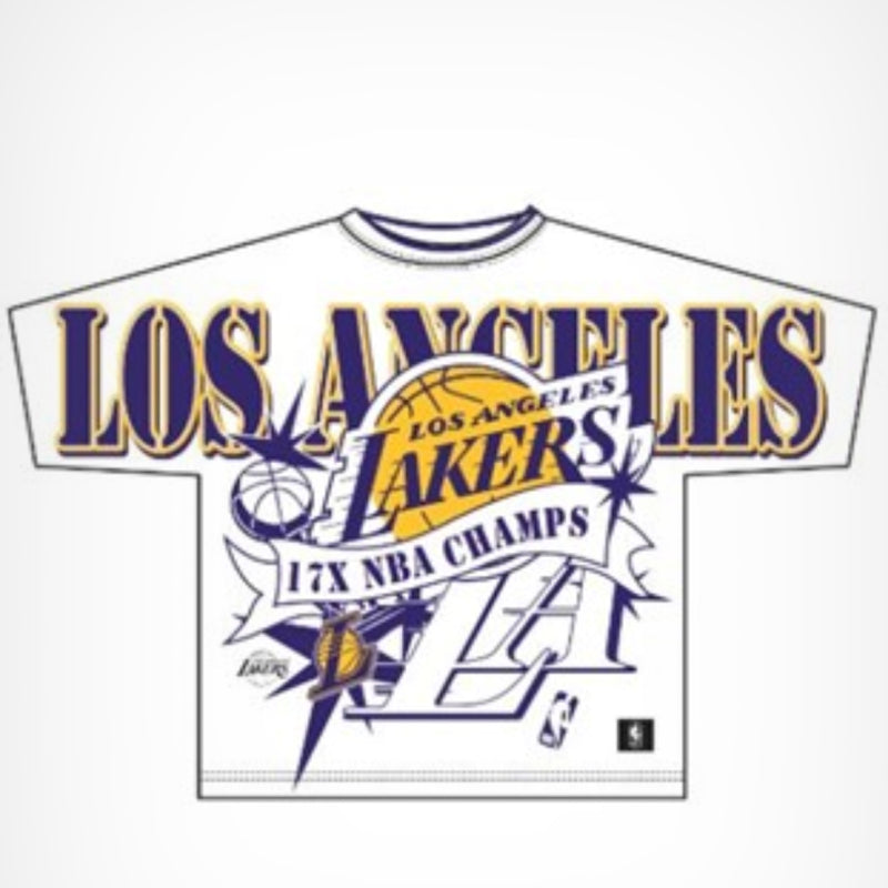 Los Angeles Lakers NBA Adult Champions Vintage Logo T-Shirt by Mitchell & Ness
