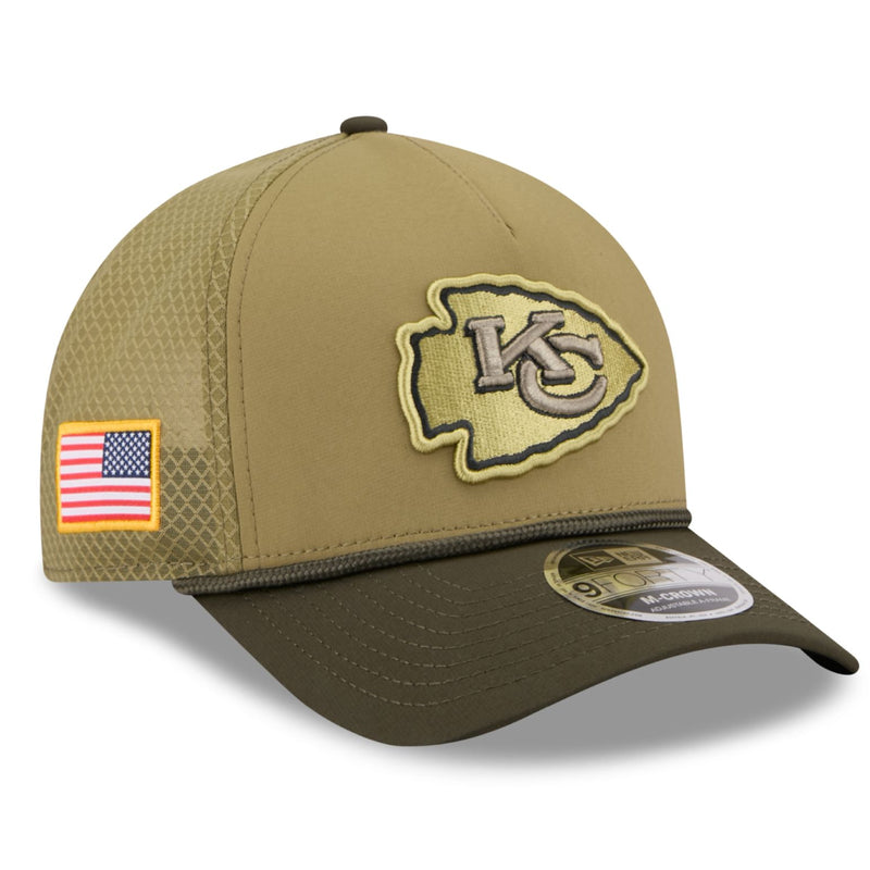 Kansas City Chiefs Official 9SEVENTY NFL Salute to Service Trucker Cap Snapback By New Era - new