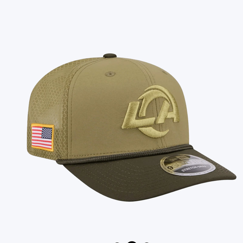 Los Angeles Rams Official 9SEVENTY NFL Salute to Service Trucker Cap Snapback By New Era - new
