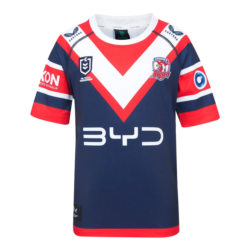 Sydney Roosters 2025 Kid's Home Jersey NRL Rugby League by Castore - new