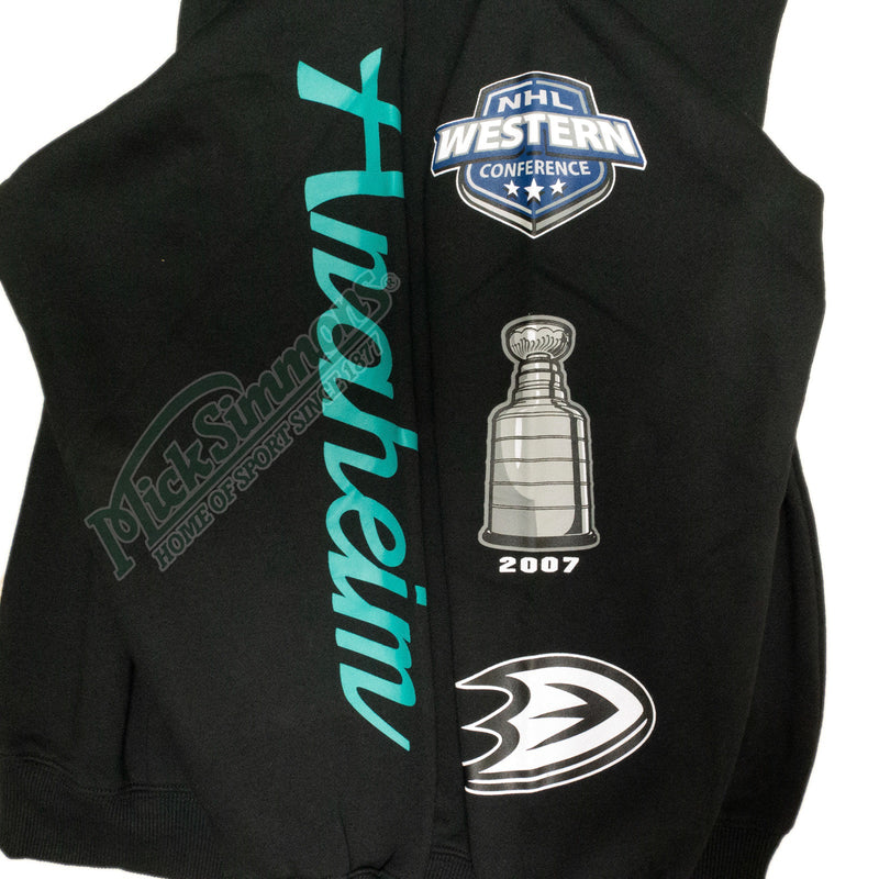 Anaheim Ducks Vintage OTH Hoodie NHL Faded Black By Majestic - new