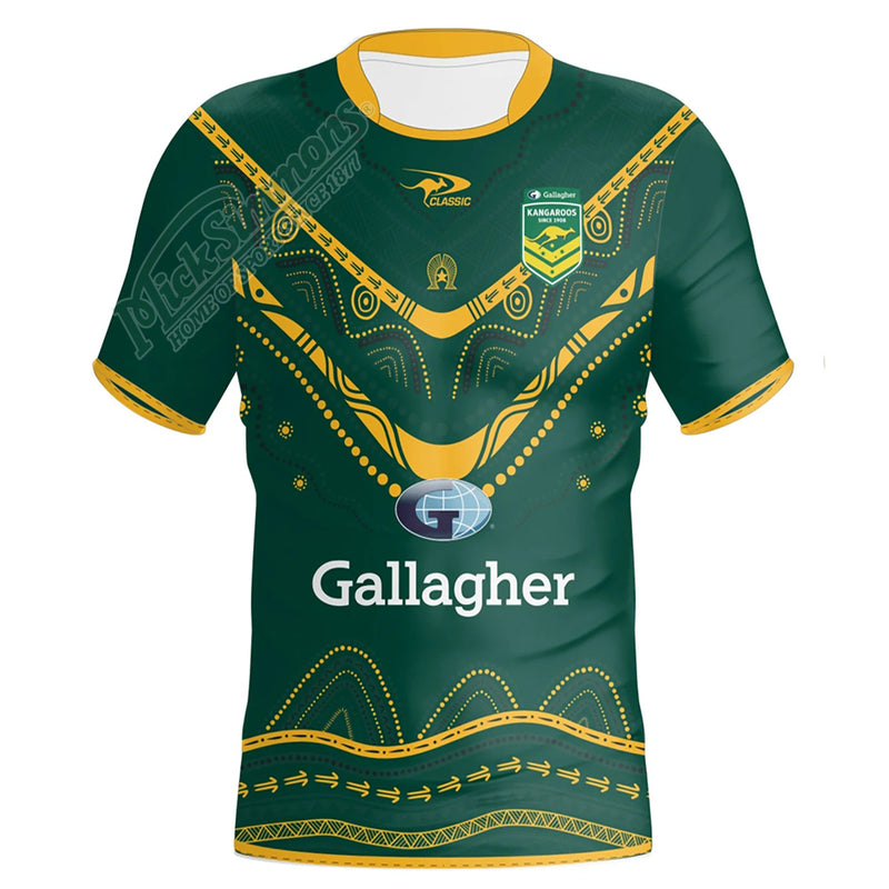 Australian Kangaroos ARL 2024 Men's Training Jersey Indigenous Rugby League By Classic - new