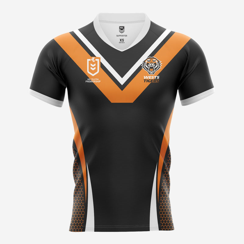 Wests Tigers Kids Home Supporter Jersey NRL Rugby League by Burley Sekem - new