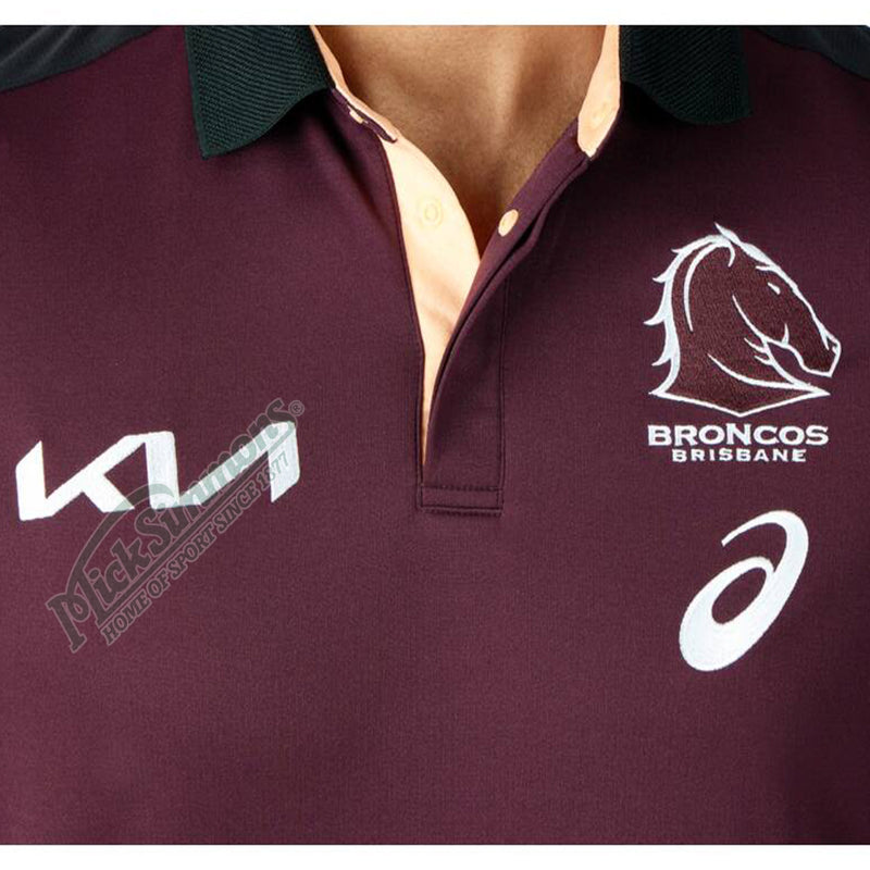 Brisbane Broncos 2024 Men's Training Polo NRL Rugby League by Asics - new