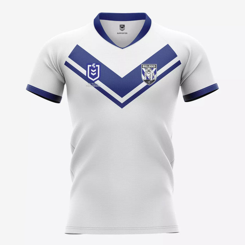 Canterbury Bulldogs Kids Home Supporter Jersey NRL Rugby League by Burley Sekem - new