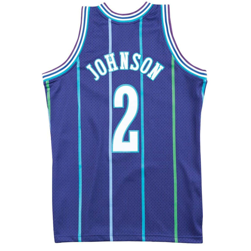 Charlotte Hornets 1994-95 Larry Johnson 2 Hardwood Classics Swingman Alternate Jersey by Mitchell & Ness - new