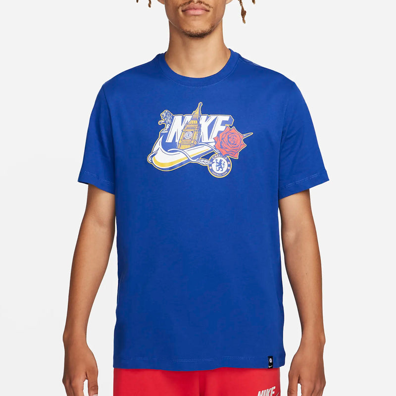 Chelsea FC Men's Soccer Football Futura T-Shirt by Nike - new