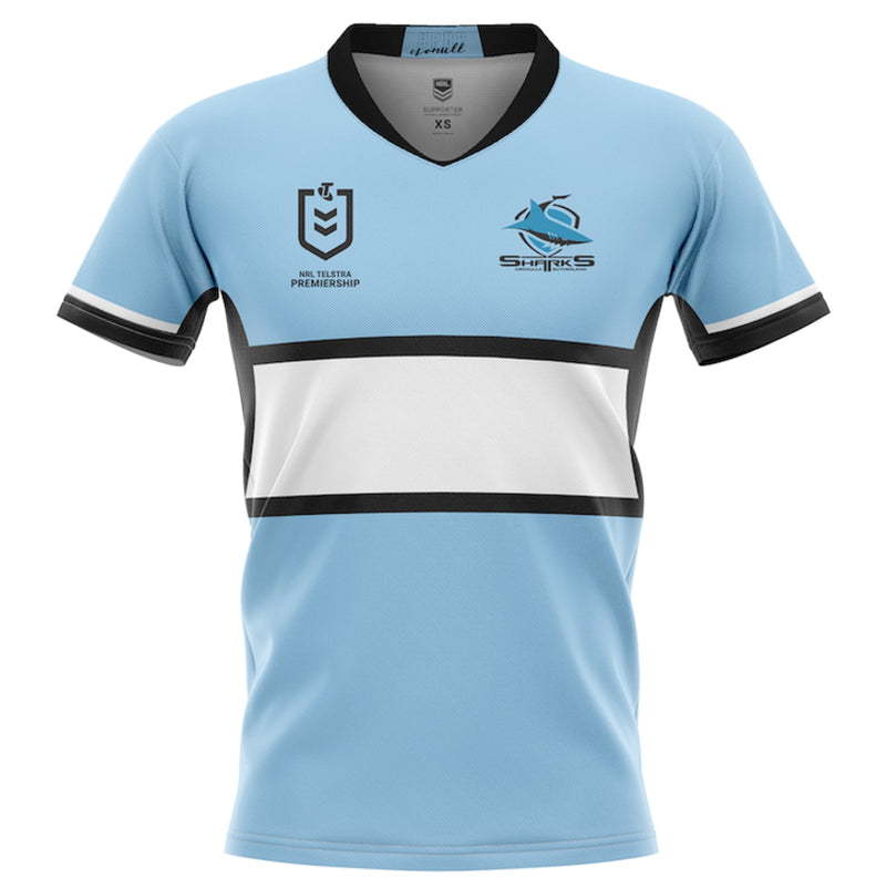 Cronulla Sharks Men's Home Supporter Jersey NRL Rugby League by Burley Sekem - new
