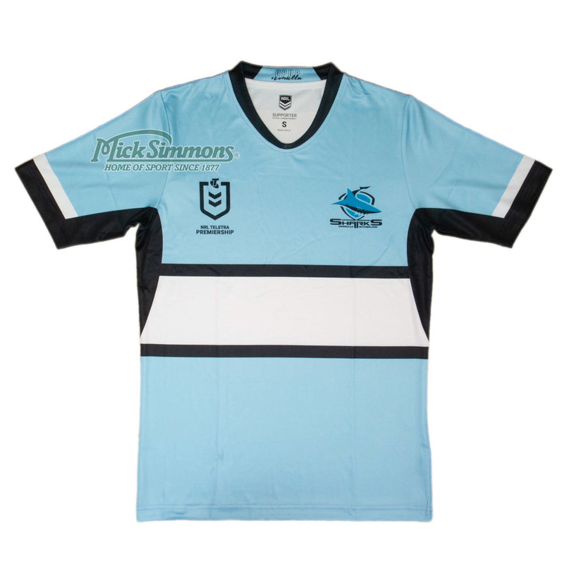 Cronulla Sharks Men's Home Supporter Jersey NRL Rugby League by Burley Sekem - new