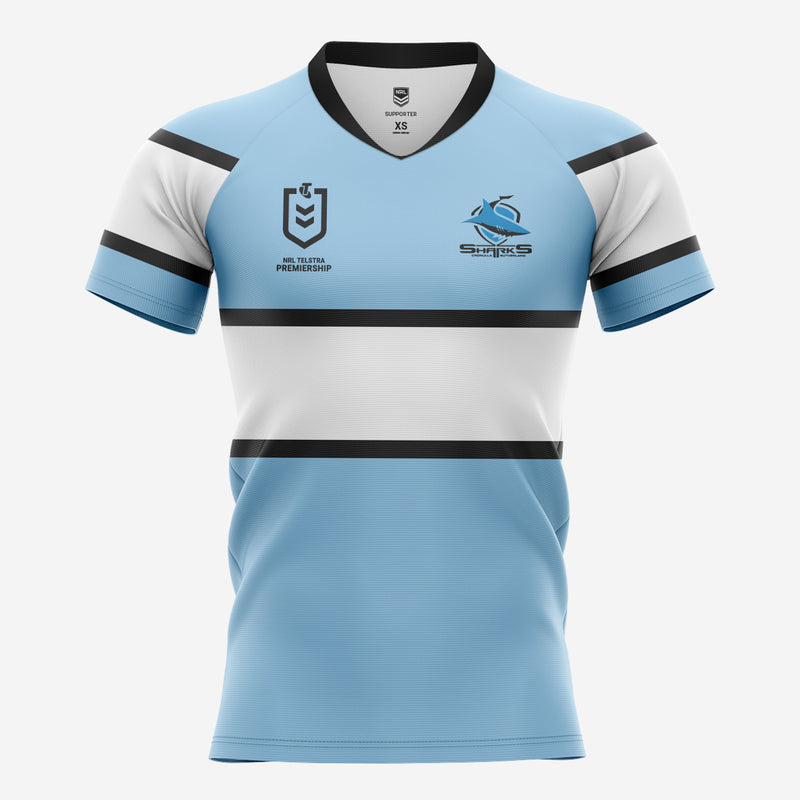 Cronulla Sharks Men's Home Supporter Jersey NRL Rugby League by Burley Sekem - new