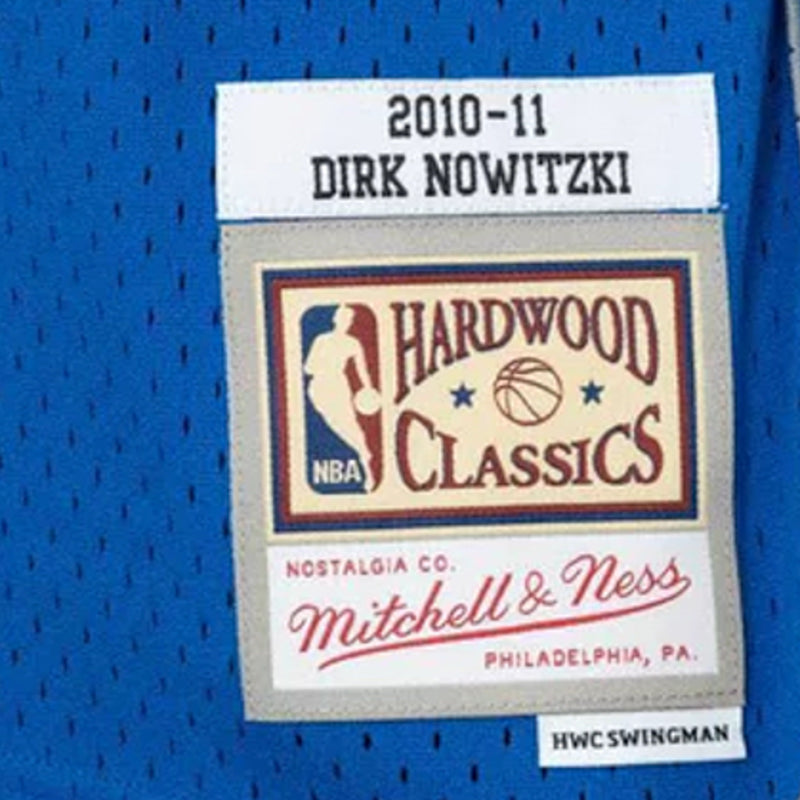 Dallas Mavericks 41 Dirk Nowitzki 2010-11 Hardwood Classics Swingman Jersey by Mitchell & Ness - new