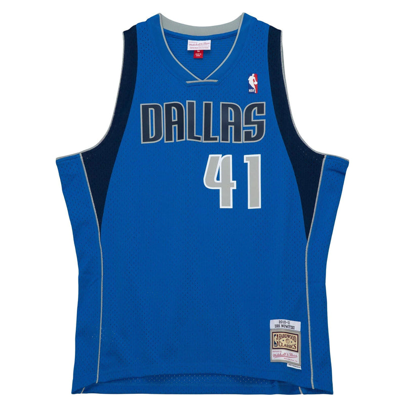 Dallas Mavericks 41 Dirk Nowitzki 2010-11 Hardwood Classics Swingman Jersey by Mitchell & Ness - new