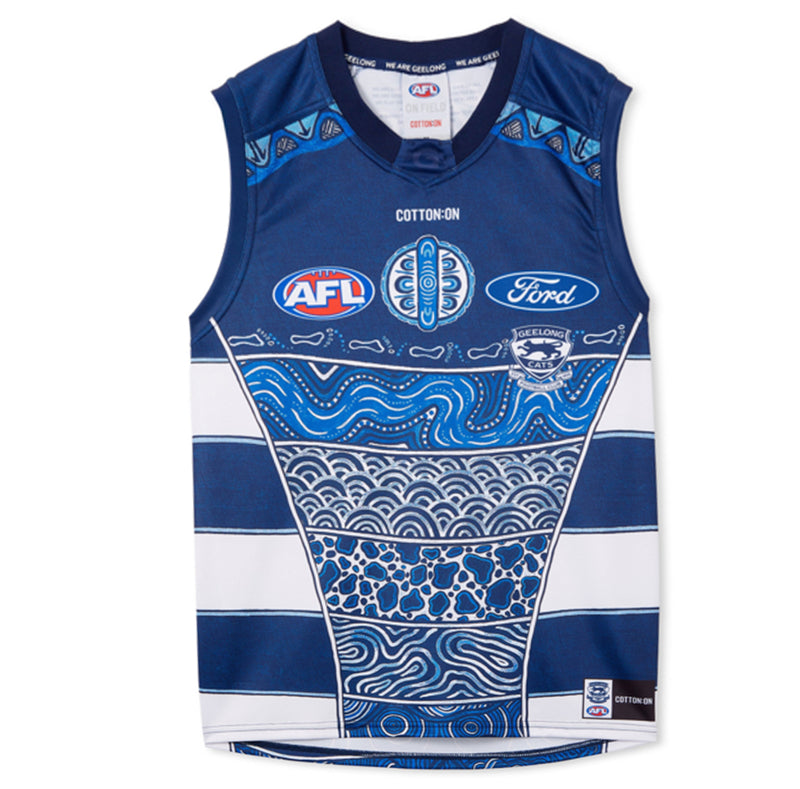 Geelong Cats 2024 Men's Indigenous Jersey AFL Guernsey by Cotton On - new