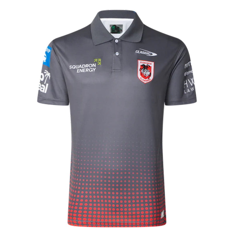 St George Illawarra Dragons 2025 Men's Team Polo Shirt NRL Rugby League by Classic - new