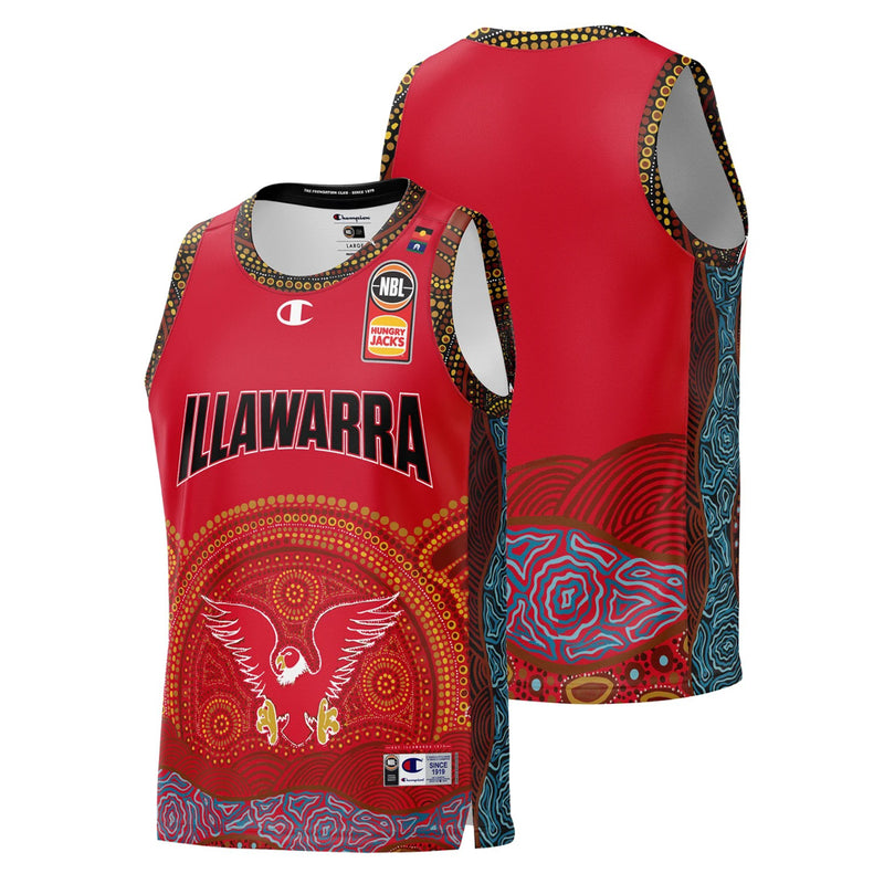 Illawarra Hawks 2023/24 Indigenous Round Neck Mens Jersey NBL Basketball by Champion - new