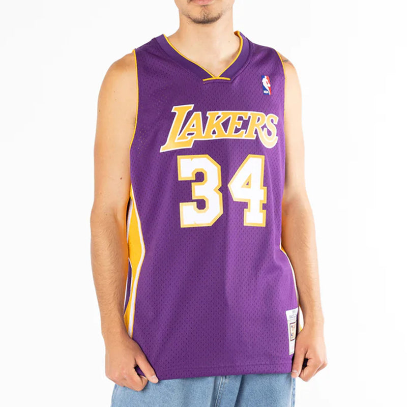 Los Angeles Lakers Shaquille O'Neal 1999-2000 NBA Road Hardwood Classics Swingman Jersey by Mitchell & Ness - new