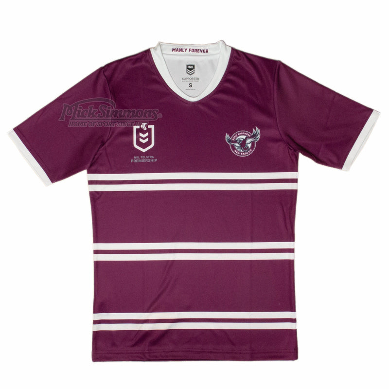 Manly Sea Eagles Men's Home Supporter Jersey NRL Rugby League by Burley Sekem - new