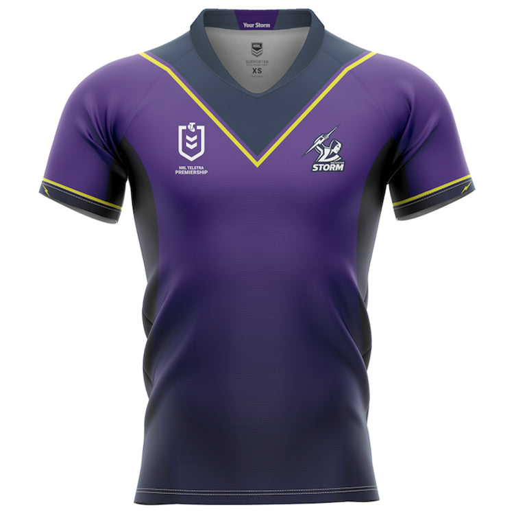 Melbourne Storm Men's Home Supporter Jersey NRL Rugby League by Burley Sekem - new