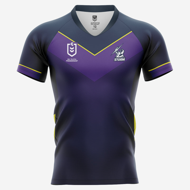 Melbourne Storm Men's Home Supporter Jersey NRL Rugby League by Burley Sekem - new