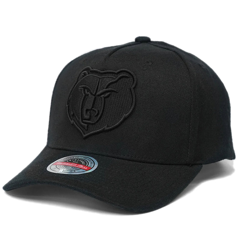Memphis Grizzlies Black & Black Team Logo Classic Red Adjustable Snapback Cap by Mitchell & Ness - new