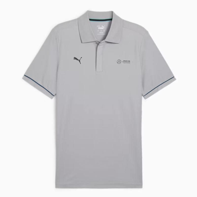 Mercedes AMG MAPF1 Men's Team Polo Shirt by Puma - Silver - new