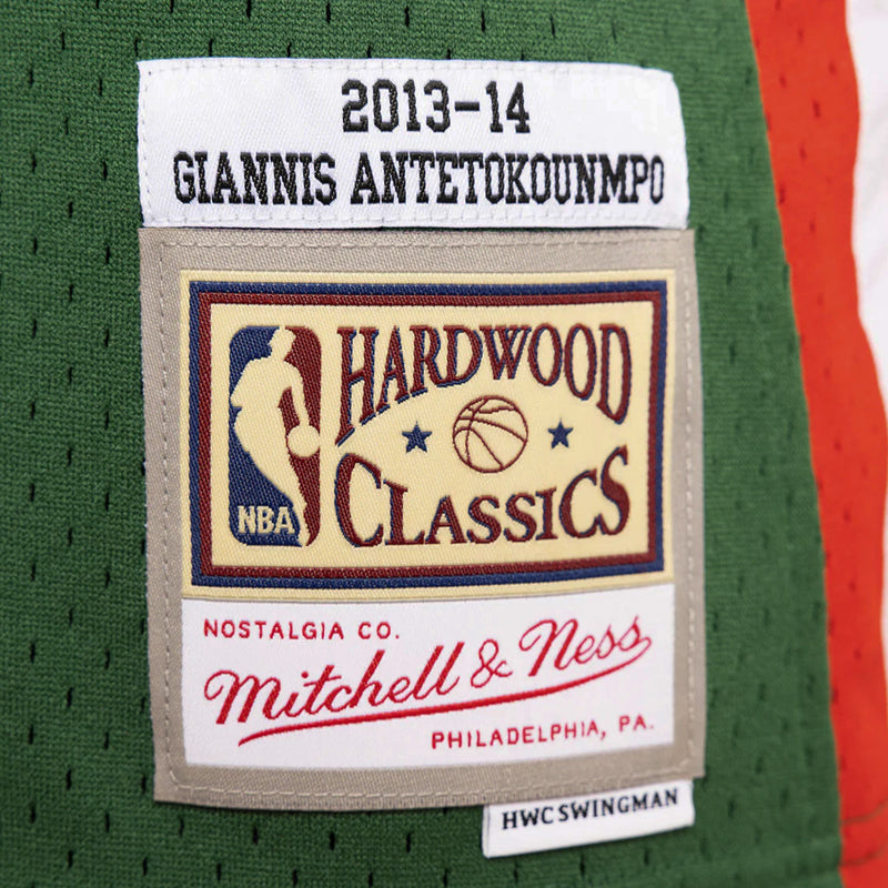 Milwaukee Bucks Road 2013-14 Giannis Antetokounmpo NBA Hardwood Classics Swingman Jersey by Mitchell & Ness - new