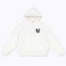 New York Yankees BOXY Hoodie MLB White Marle By Majestic - new