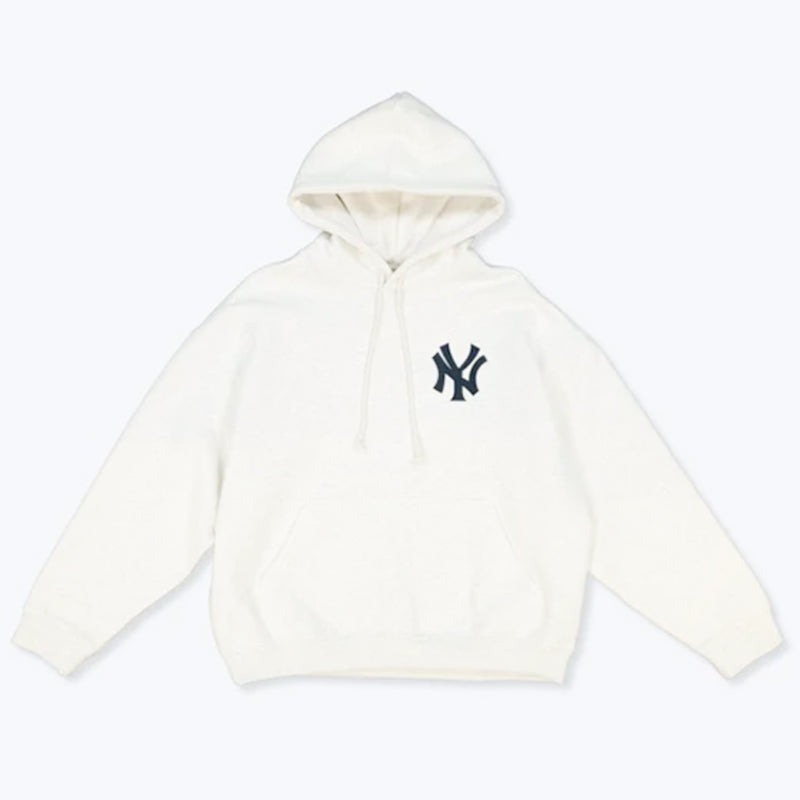 New York Yankees BOXY Hoodie MLB White Marle By Majestic