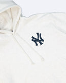 New York Yankees BOXY Hoodie MLB White Marle By Majestic - new