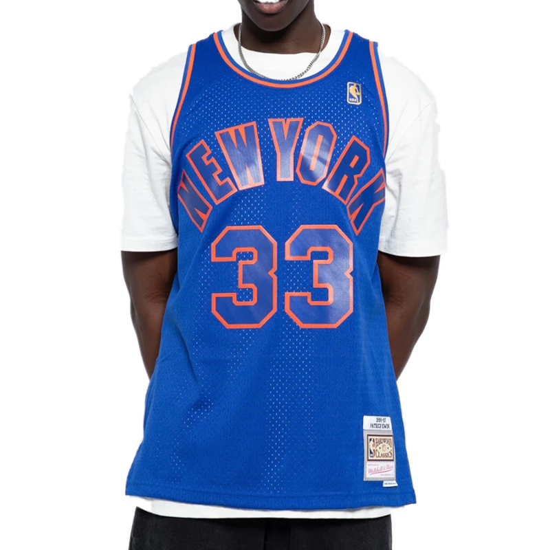 New York Knicks 1996-97 Patrick Ewing Hardwood Classics Swingman Jersey by Mitchell & Ness - new