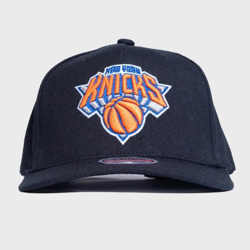 New York Knicks Logo Classic Red Snapback By Mitchell & Ness Black & Team Colour - new