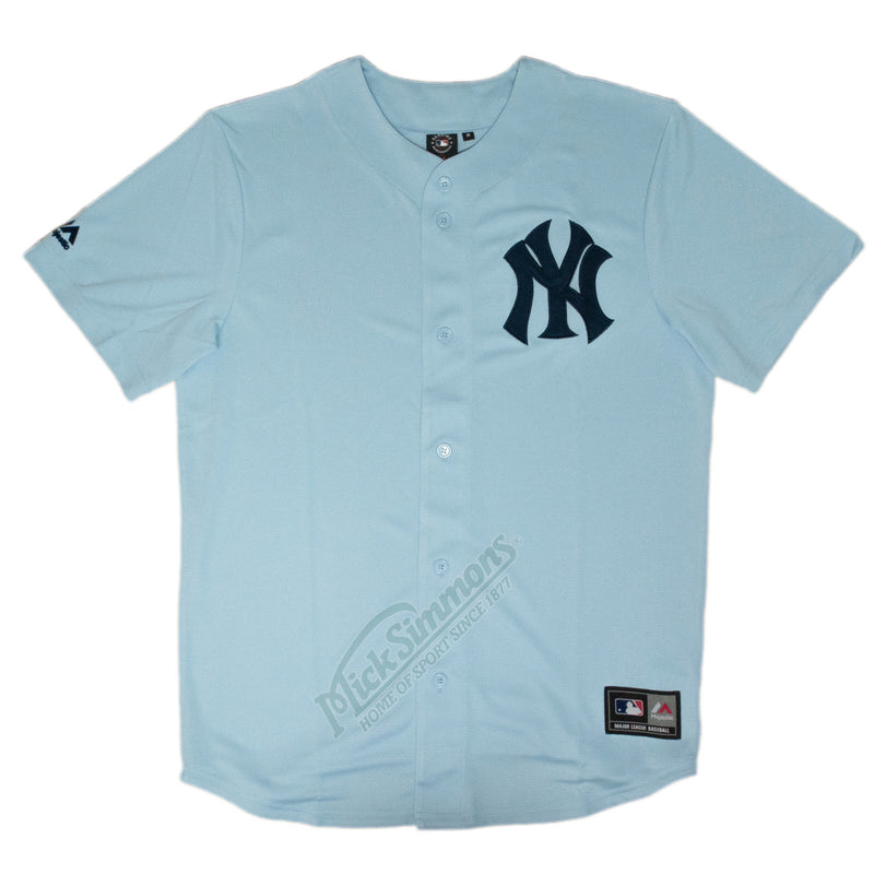 New York Yankees Vintage MLB Baseball Jersey by Majestic - Glacial Blue - new