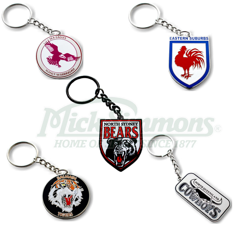 NRL Heritage Retro Metal Logo Keyring Keychain Rugby League - new