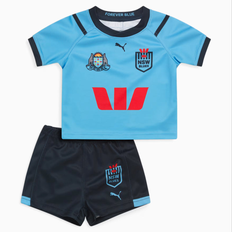 NSW Blues 2024 Infant's Home Jersey and Short Set State of Origin Jersey NRL Rugby League by Puma - new