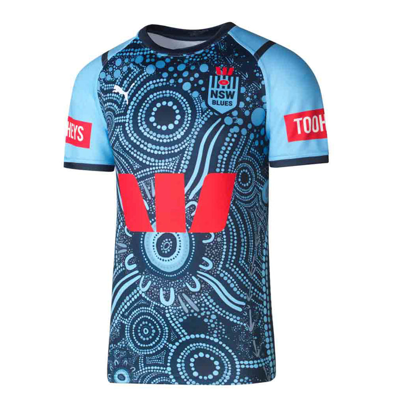 NSW Blues 2024 Men's State of Origin Indigenous Training Jersey NRL Rugby League by Puma - new