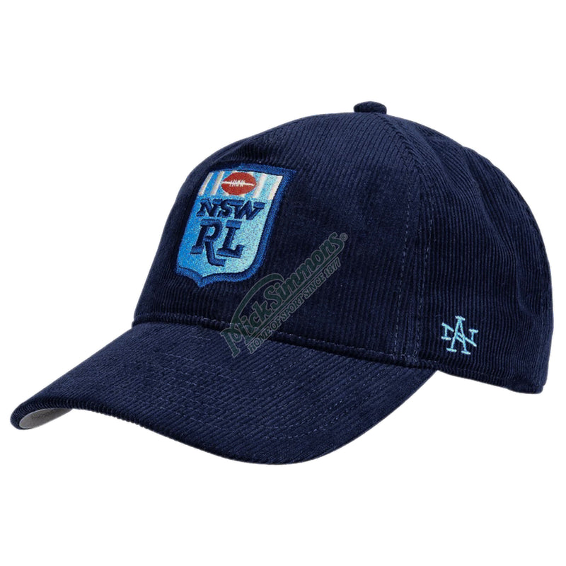 NSW Blues State of Origin Retro Corduroy Printed Cap NRL Rugby League by American Needle - new