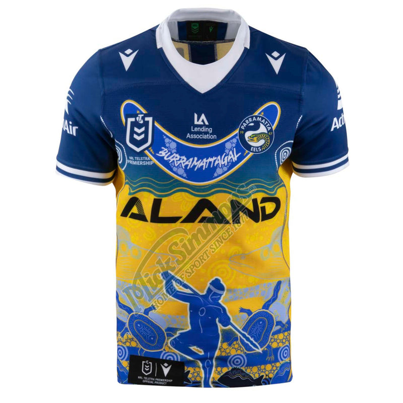 Parramatta Eels 2023 Men's Indigenous Jersey NRL Rugby League by Macron - new