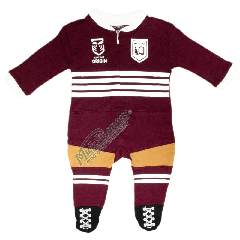 QLD Maroons State Of Origin NRL Footysuit Romper Kids Baby Infants Suit - new