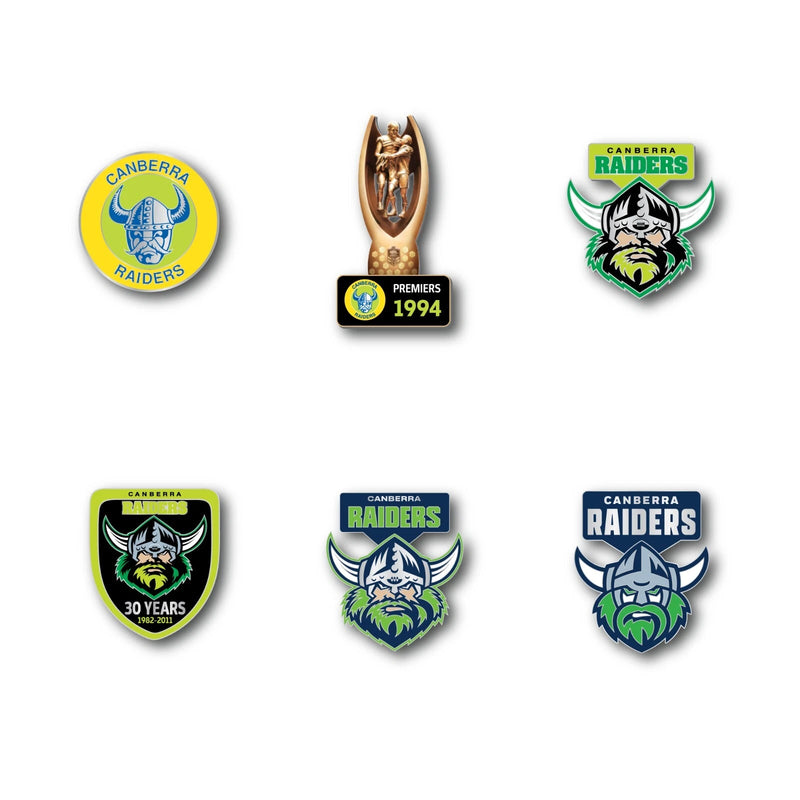 Canberra Raiders NRL Evolution Series Collection Set Team Metal Logo Pin Badge