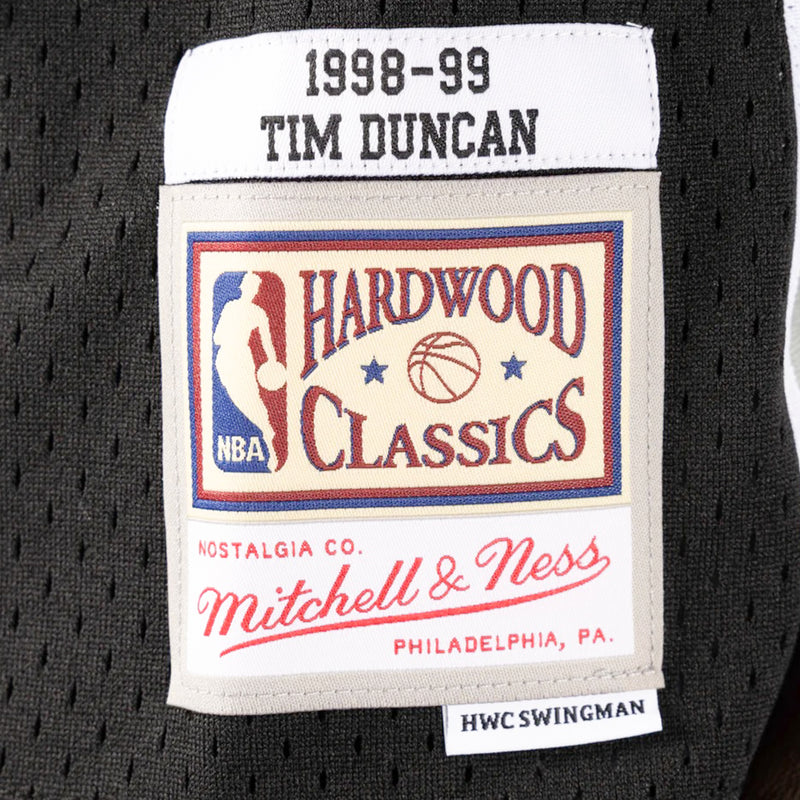 San Antonio Spurs 1998-99 Tim Duncan Hardwood Classics Swingman Jersey by Mitchell & Ness - new