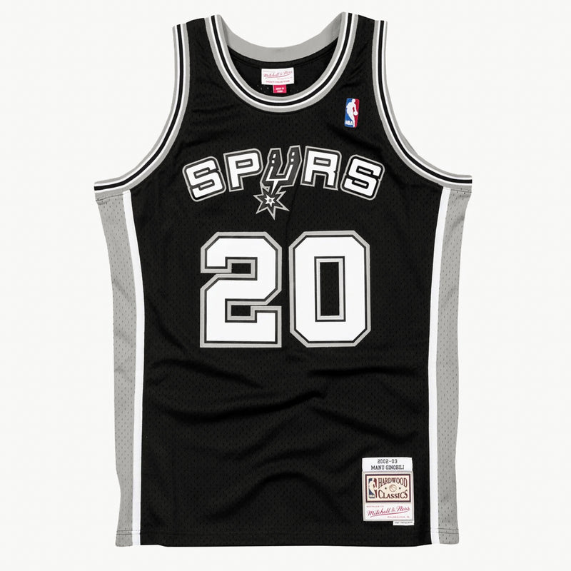 San Antonio Spurs 2002-03 Manu Ginobili Hardwood Classics Swingman Jersey by Mitchell Ness