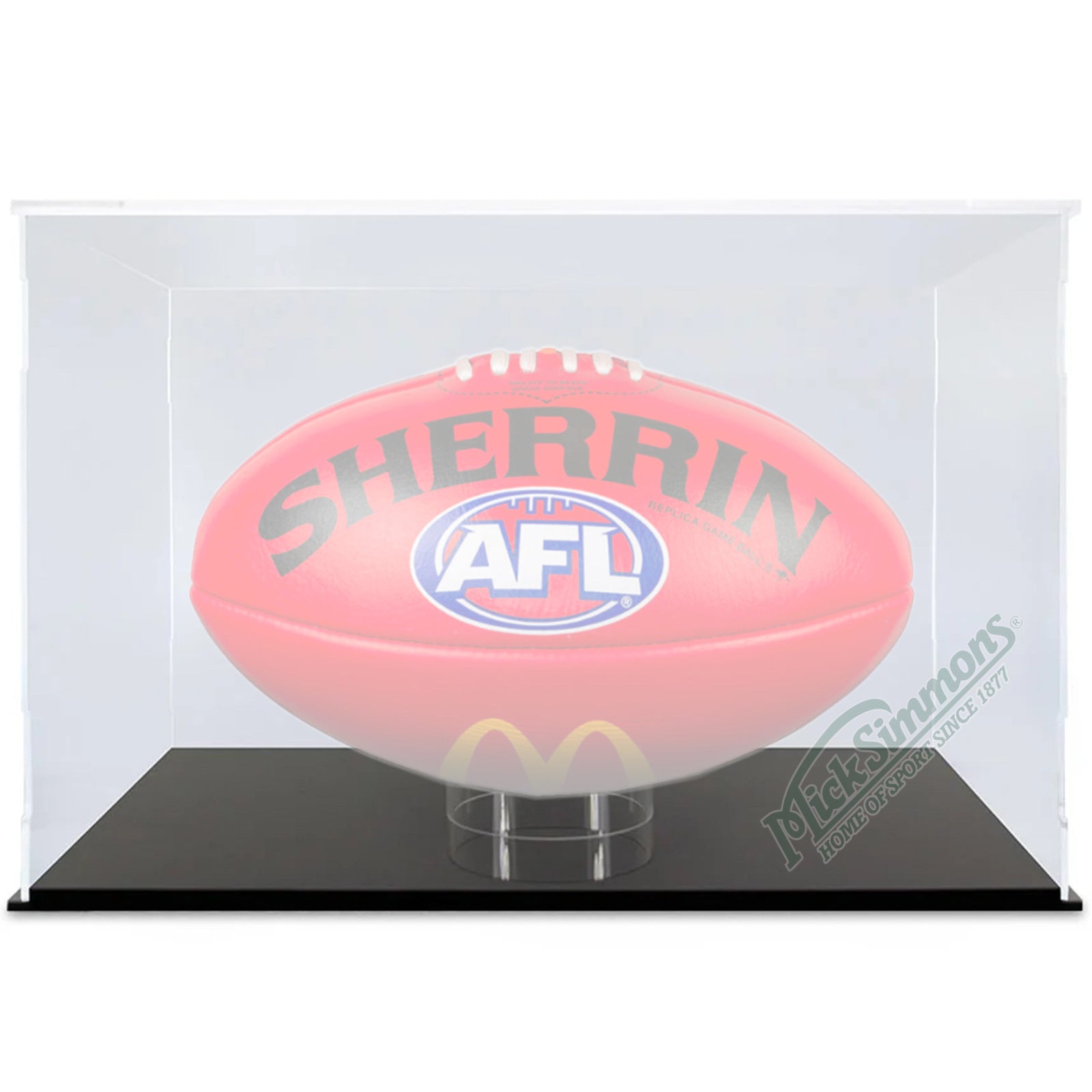 Sherrin Clear Display Case Box with Stand for Football AFL & NFL Mick