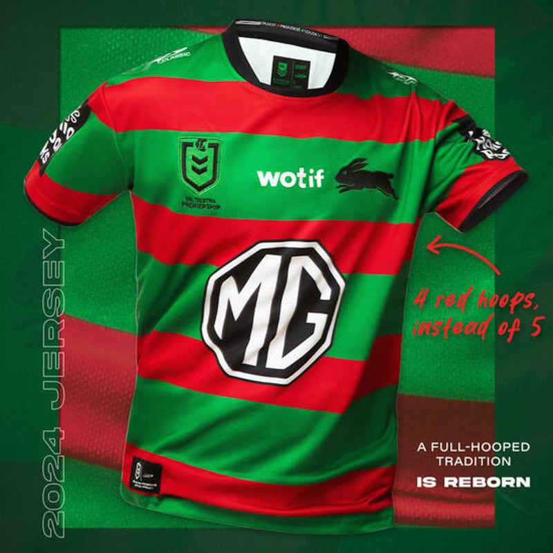 South Sydney Rabbitohs 2024 Men's Home Jersey NRL Rugby League by Classic - new