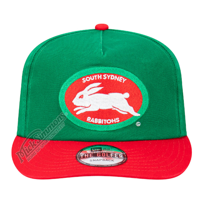 South Sydney Rabbitohs Official GOLFER Retro Flat Cap Snapback Heritage Classic NRL Rugby League By New Era - new